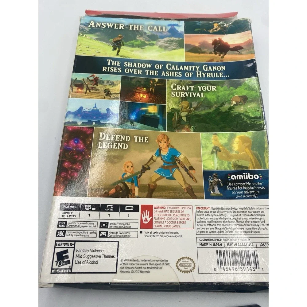 Legend Of Zelda Breath Of The Wild Switch Game, Explorers Guide, & Sleeve No Map